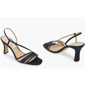 Nina Women's sz 8M Abbi Slingback Sandal New Navy Dreamland 3" Heel Shoe